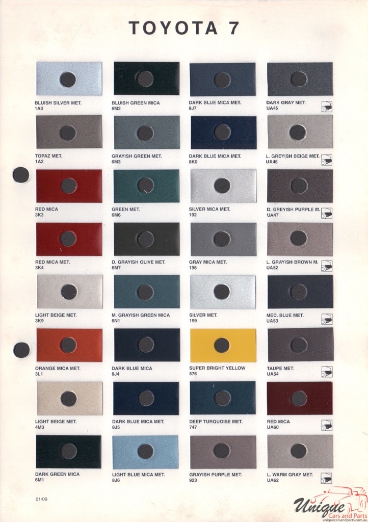 1995 - 2002 Toyota Paint Charts Octoral 7